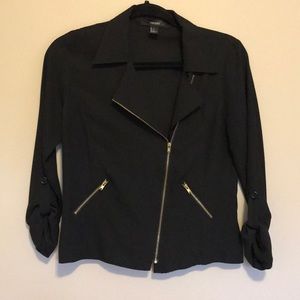 Black zip up blouse
